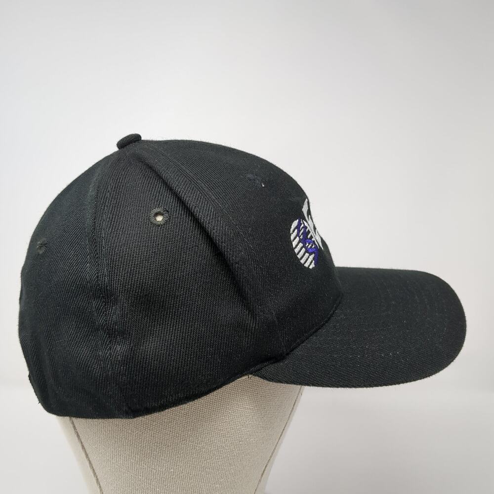 Eas Snapback Hat Solid Black Large Adjustable Emb… - image 5